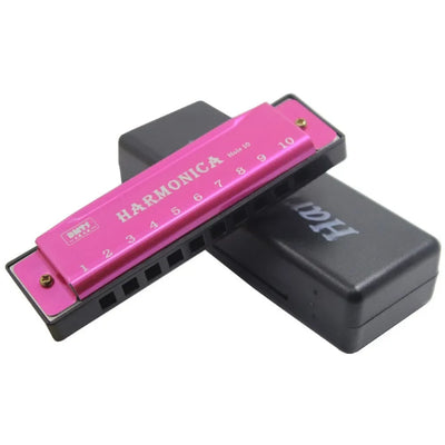 Metal Harmonica Key of C 10 Hole Chromatic Scale Harmonica with Box for Beginner Students Kids Gift