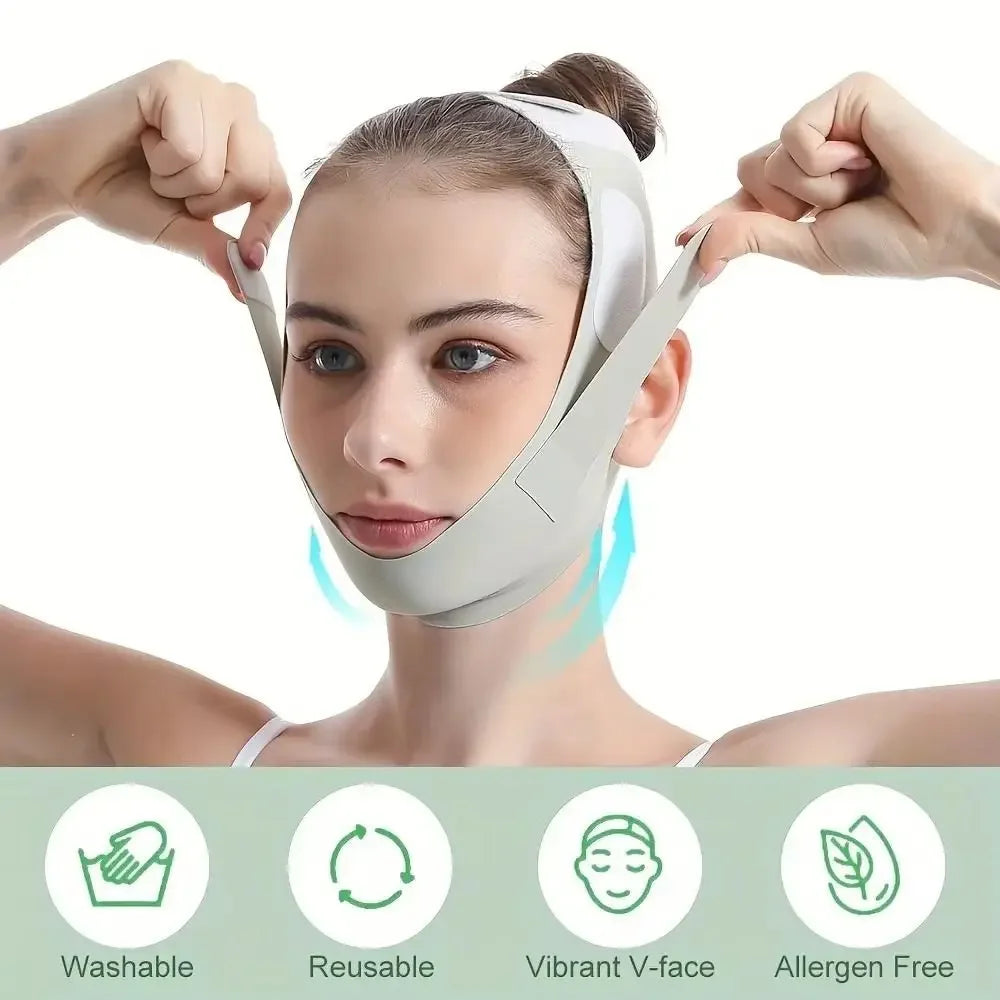 Anti Wrinkle Face Slimming Bandage Facial Massage Breathable V Line Face Shaper Elastic Graphene Chin Cheek Lifting Belt Women