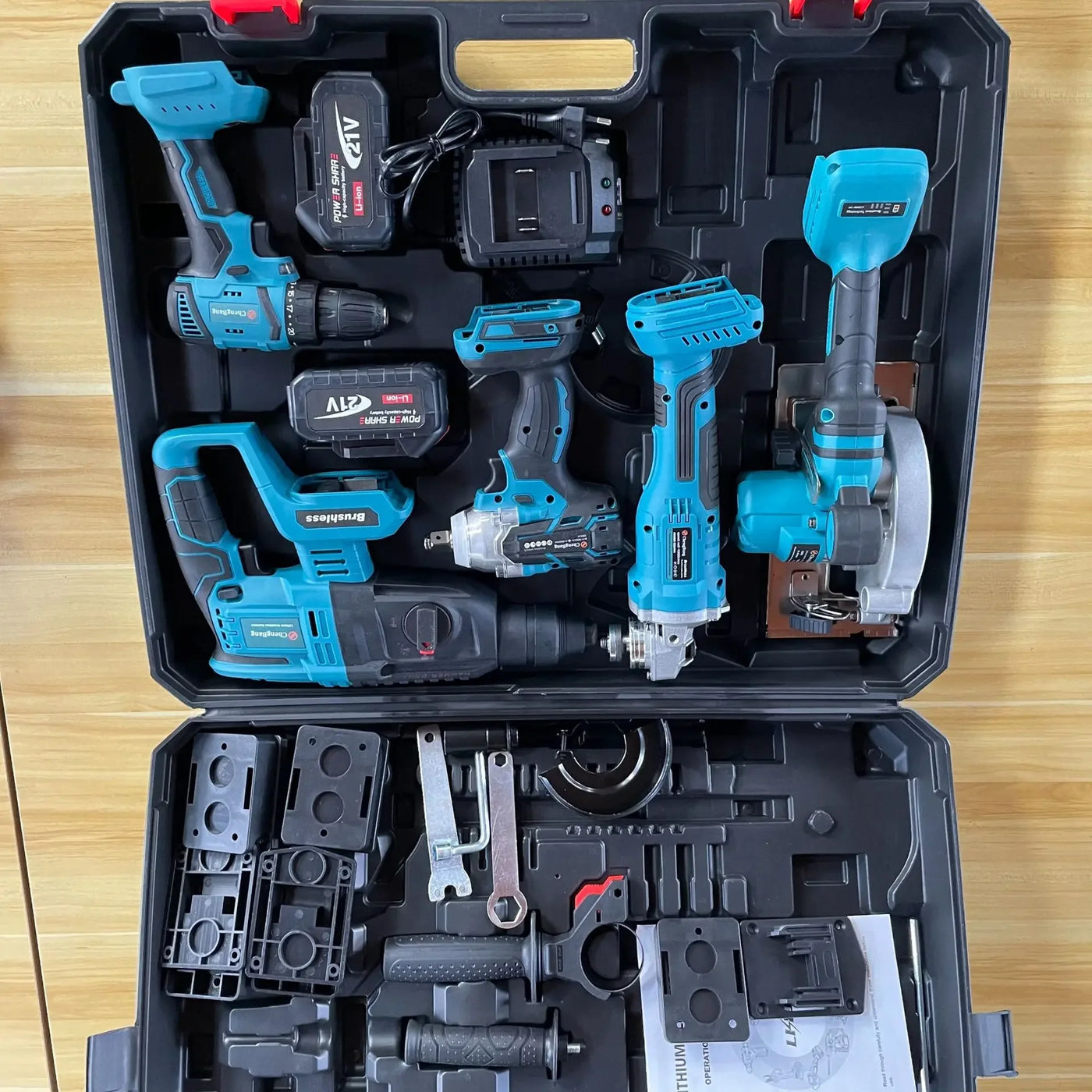 Power Tool Kit Electric Hammer Impact Drill Brushless Angle Grinder Cordless Wrench Portable Circular Saw Combination Tool Kit