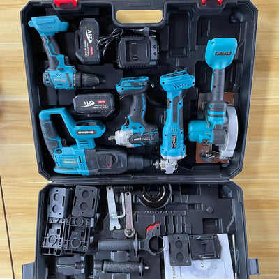Power Tool Kit Electric Hammer Impact Drill Brushless Angle Grinder Cordless Wrench Portable Circular Saw Combination Tool Kit