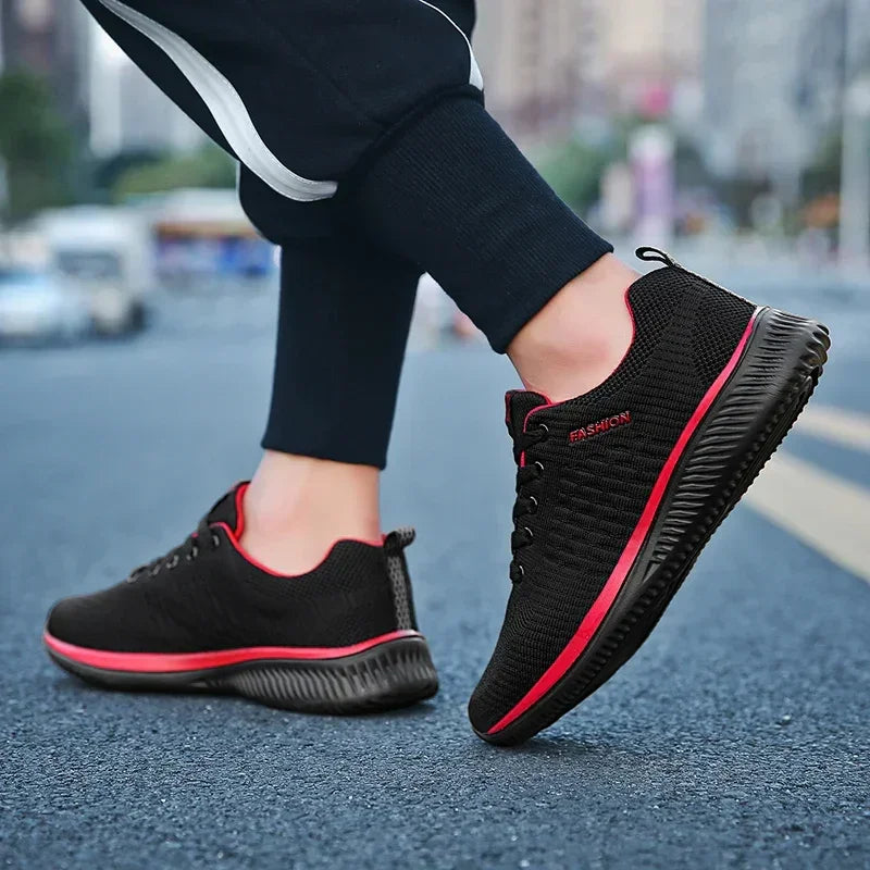 Athletic Shoes for Men Shoes Sneakers Black Casual Comfortable Knit Sneakers Breathable Athletic Running Walking Gym Shoes Men