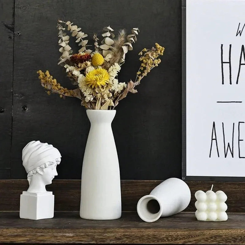 Home Decor Bohemian Vases, Ceramic Set of Three, Suitable for Living Room, Bookshelf and Dining Table Decorations