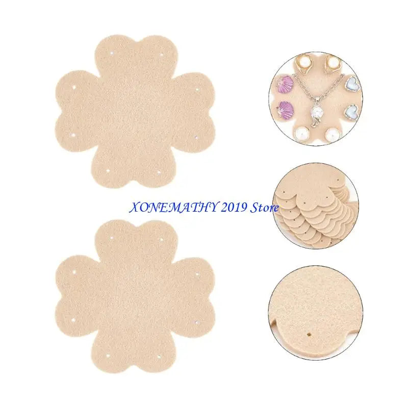 F42F 10PCS Travel Friendly Felt Jewelry Organizers Portable Jewelry Storage Pads Perfect for Storing Earrings and Necklaces