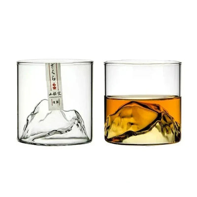 3D Landscape glass Cup Wine Whiskey Beer Tea Coffee Cup Glassware Mountain Crystal Glass for Drinking Bourbon Scotch Cocktails