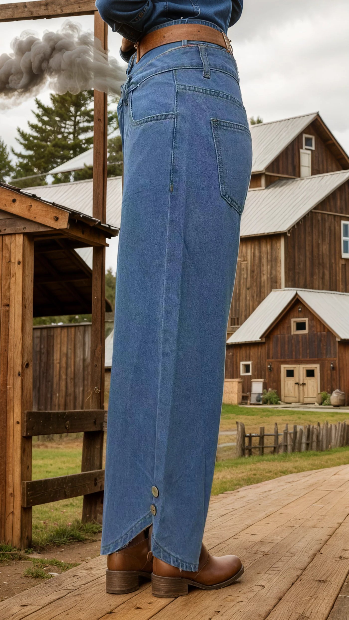 Women's Wide Leg Jeans Trendy High Waist Stretchy Baggy Denim Trousers Casual Loose Fit Pants