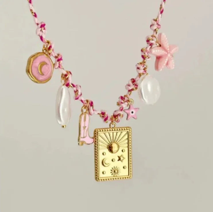 Handmade Scarf Choker Necklace for Women Girls New Fashion Fish Baroque Pearl Pendant Necklace Bohemian Vacation Necklace Gifts