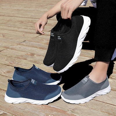 Men Shoes Breathable Mesh Summer Lightweight Hiking Walking Casual Shoes Slip-On Driving Men's Loafers