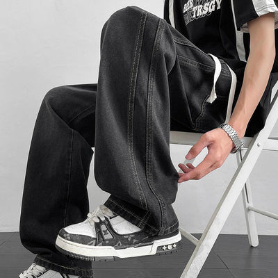 Men's denim pants American retro straight leg jeans loose and breathable suitable for daily casual street men's essential items