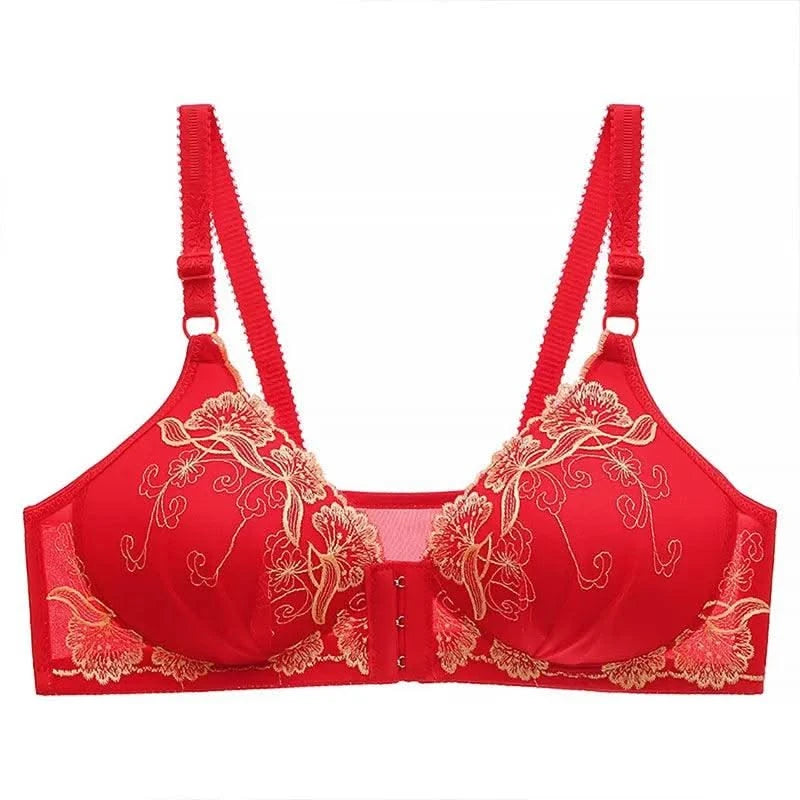 Lace Embroidery Bra Women Front Closure