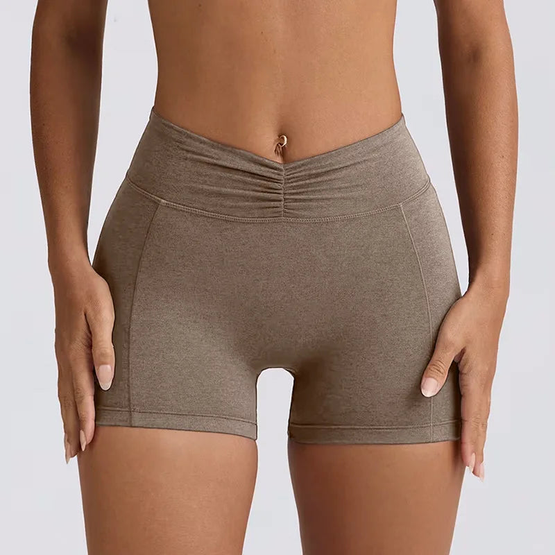 Women's Yoga Suits Quick Drying Leggings Gym Shorts Nude Hanging Neck Bra Running Gym Exercise Sets