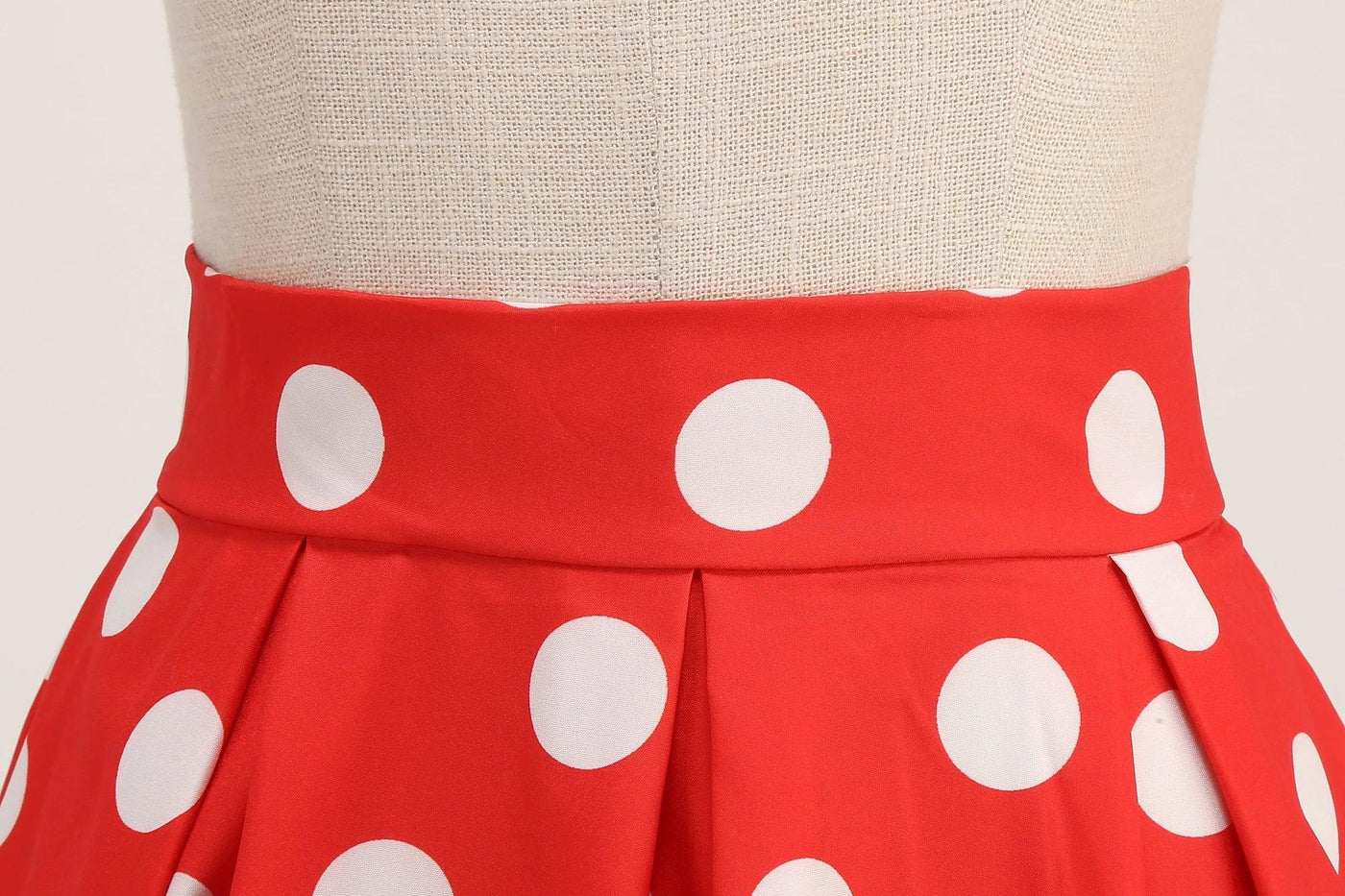 Summer Casual Women Midi Skirt Polka Dot High Waist Retro Vintage 50s Pleated Party Skirts