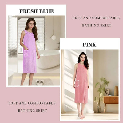 Bath Towel Household Women Wearable Wrap Adults Absorb Water Polyester Dry Hair Skirt Long Style Bathroom Washable Bathrobe