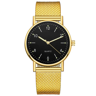 Women'S High-End Quartz Watch Casual Non-Waterproof Stainless Steel Luminous Dial Leather Steel Ladies Watch Luxury Fashion