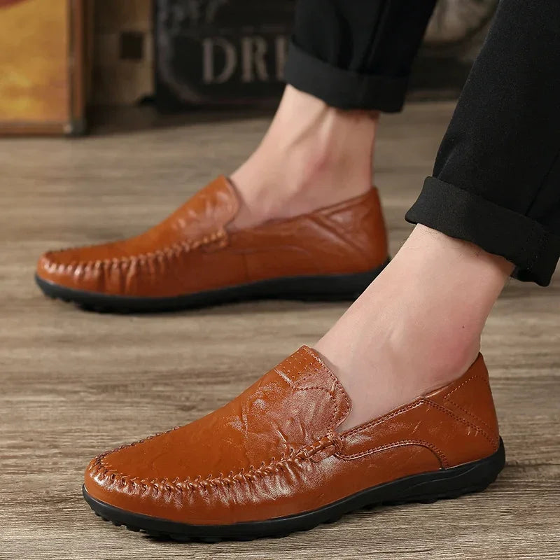 Men Loafers Leather Shoes For Men Casual Shoes Moccasins Breathable Sneakers Men Driving Shoes Comfort Flats