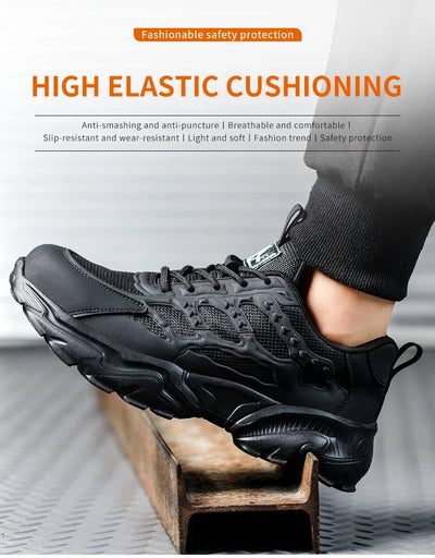 Work Safety Shoes For Men Lightweight Protective Work Sneakers Lightweight Men Shoes Breathable Shoes Anti-Puncture Work Shoe
