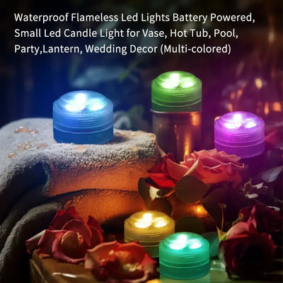 3leds RGB Underwater Night Led Submersible Light Lamp Battery Operated Garden Swimming Pool Light for Wedding Party Vase Bowl