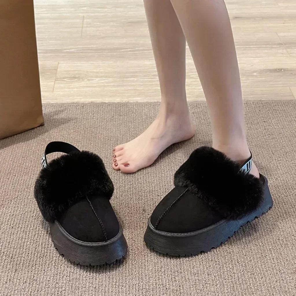 2024 new winter snow boots for women - fur lined with thick fleece and warm cotton