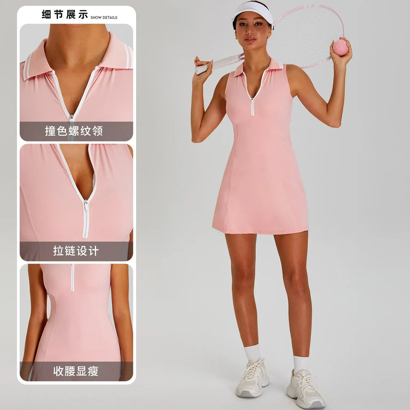 Women's Collar Sports Dress for Outdoor Golf Tennis Fitness Running Speed Dry Badminton - Quick-Drying Comfortable Active Wear