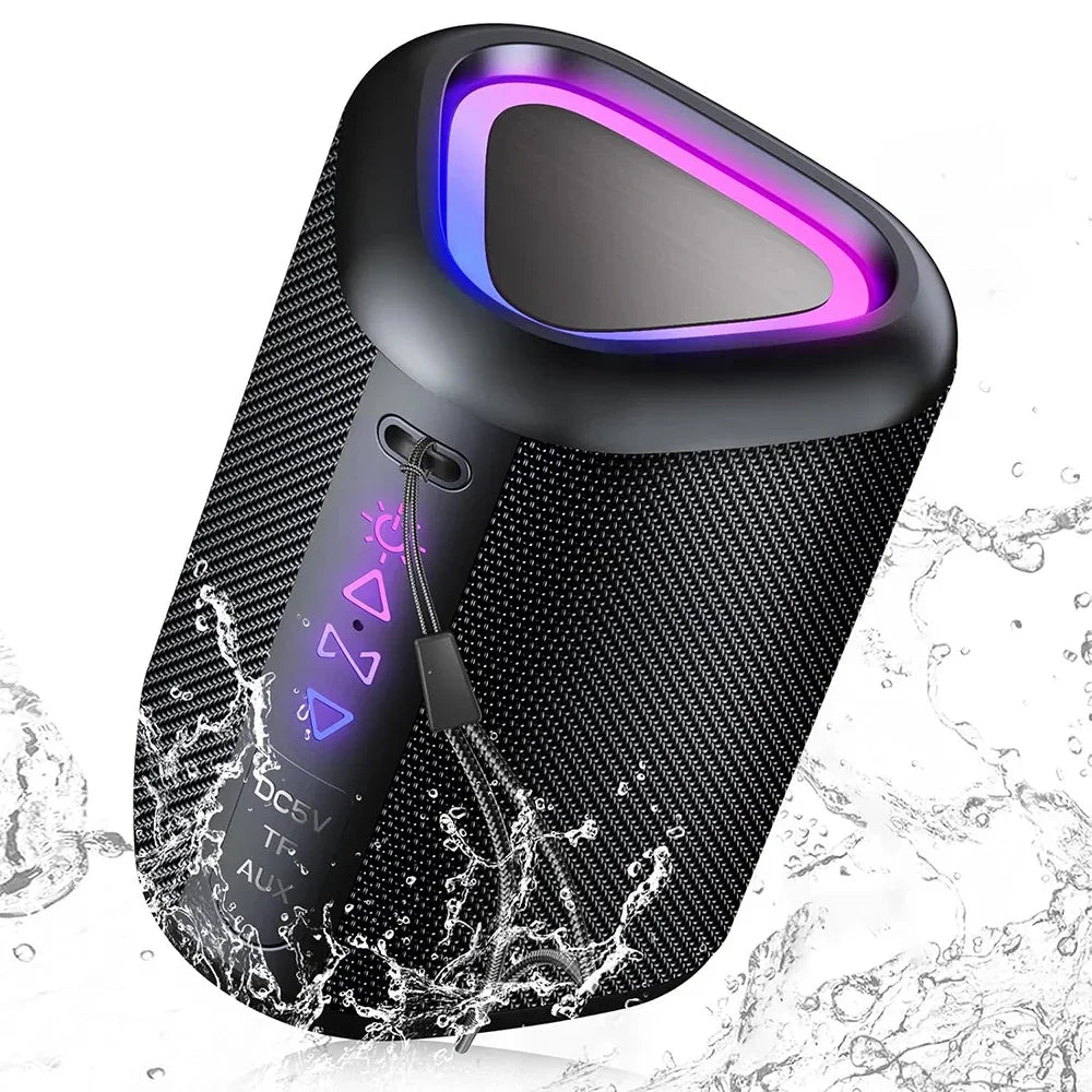 Bluetooth Speaker, 2025 Portable Wireless Speakers with Led Light, Bluetooth 5.4, 24H Playtime, Enhanced Bass, IPX7 Waterproof