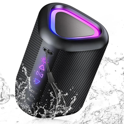 Bluetooth Speaker, 2025 Portable Wireless Speakers with Led Light, Bluetooth 5.4, 24H Playtime, Enhanced Bass, IPX7 Waterproof
