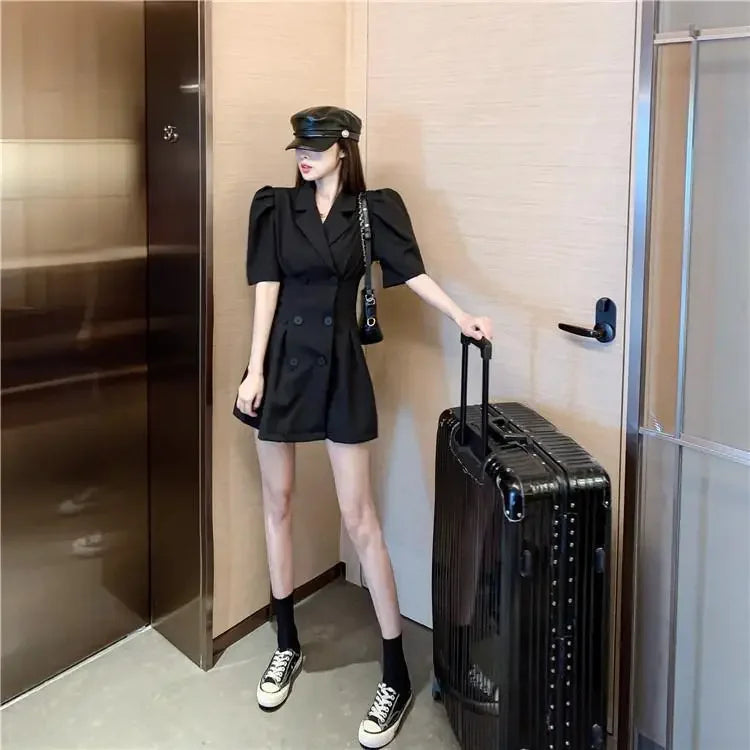 Dresses for Chic and Elegant Ladies Vintage Trend Women's Summer Suit Dress 2024 Black New Hit Sexy Casual Korean Party Fashion