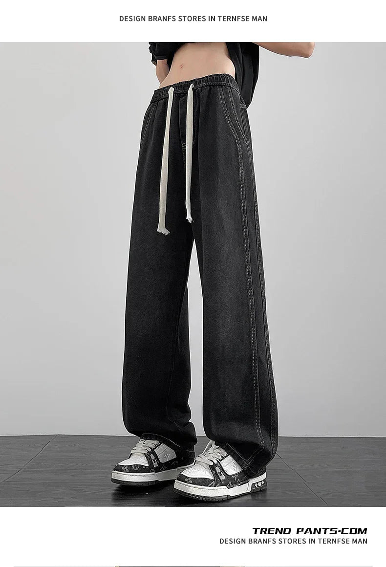 Men's denim pants American retro straight leg jeans loose and breathable suitable for daily casual street men's essential items