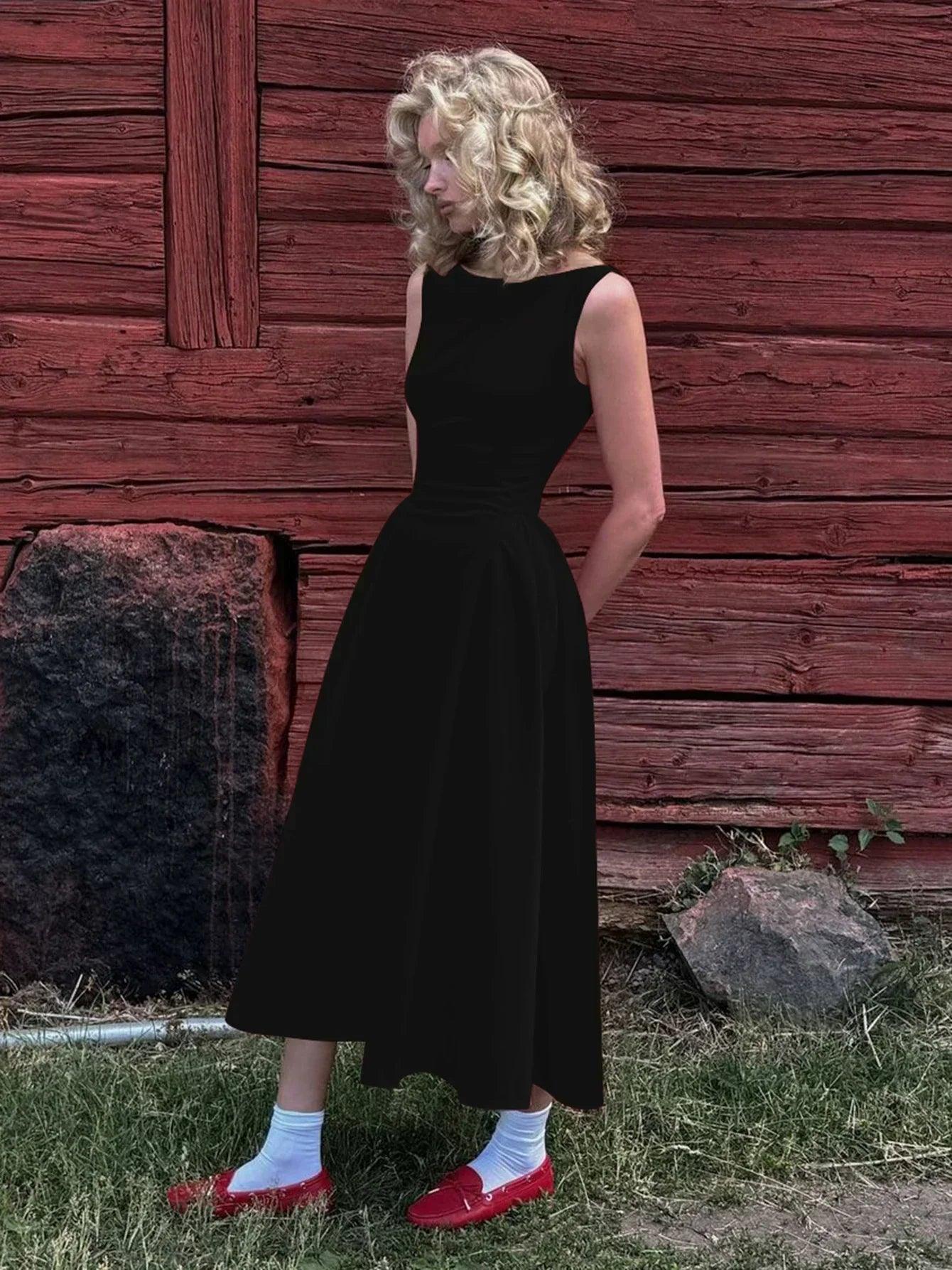 Dulzura sexy elegant midi dress backless solid ruched women luxury dresses lady evening party birthday club summer y2k