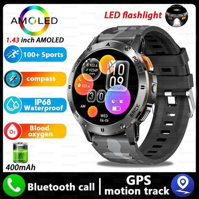 2025 New For Xiaomi IOS Compass Outdoor Smart Watch Men 1.43'' HD AMOLED Screen GPS 400 Mah Battery Bluetooth Call SmartWatches