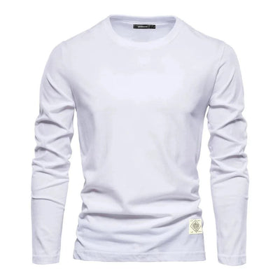 100% Cotton Long Sleeve T Shirt For Men Solid Spring Casual Mens T-shirts High Quality Male Tops Classic Clothes Men's T-shirts