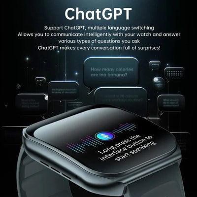 KUMI KU7 Smartwatch 1.96" AMOLED, AI Voice Assistant, Bluetooth Call, SOS Alert, 100+ Sports, Health Monitor