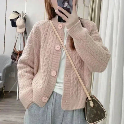 Sweater jacket early spring and autumn sweater new women's top youthful and beautiful western-style knitted cardigan