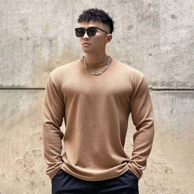 New Long Sleeve t shirt for Men Autumn Fashion Cotton Solid Color t-shirts Cozy Streetwear Men's t-shirt 3XL Baggy Korean Trendy