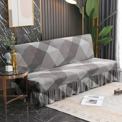 1/2/3Seater Sofa Bed Cover with Elastic Printing Seat Cover Armless Sofa Bed Cover Sofa Covers for Living Room Home Decor