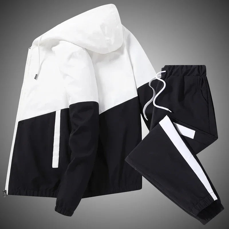 Men Casual Joggers Hooded Sportswear Jackets Pants 2 Piece Sets HipHop Running Sports Suit Tracksuit Sweatpants Hoodies Colombia