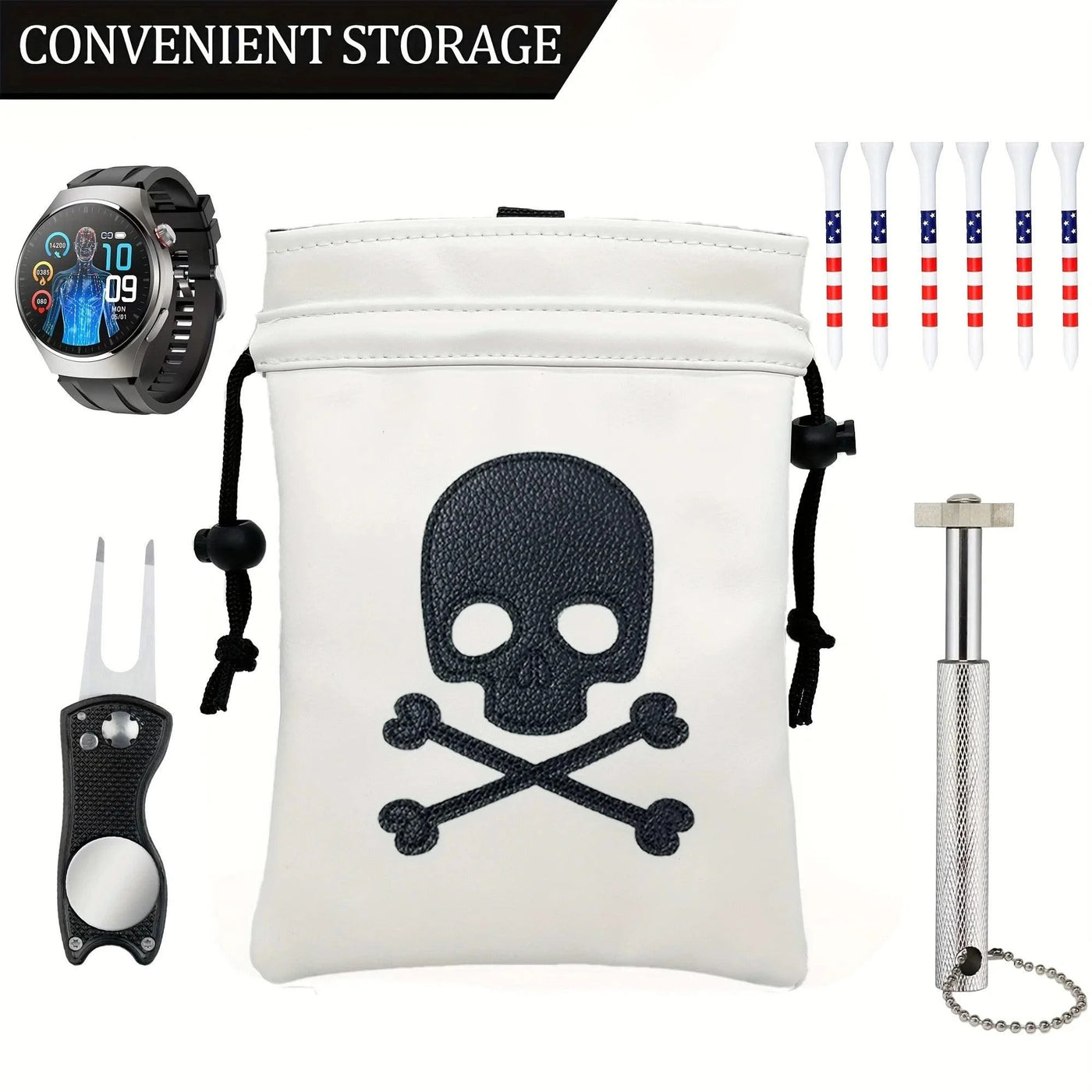 Golf course golf balls and serving upright bags with drawstrings for women