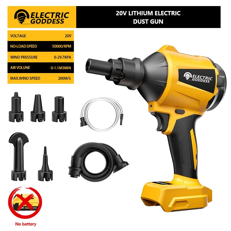 Electric Goddess Cordless Air Duster Blower Electric Air Gun Handheld Multifunction Power Tool For Dewalt 20V Battery Pin