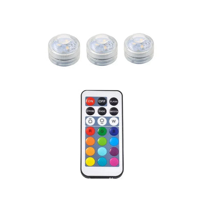 Mini Submersible LED Lights with Remote Control - Small Tea Light Underwater Light Battery Powered for Party Event Vase Fishtank