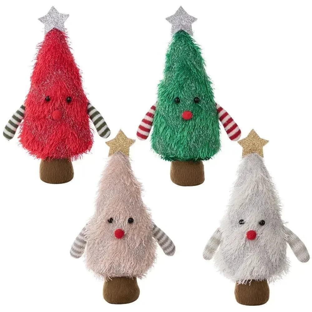 Home decor handmade christmas tree decoration soft decorative xmas desktop ornament creative cartoon doll kids gift