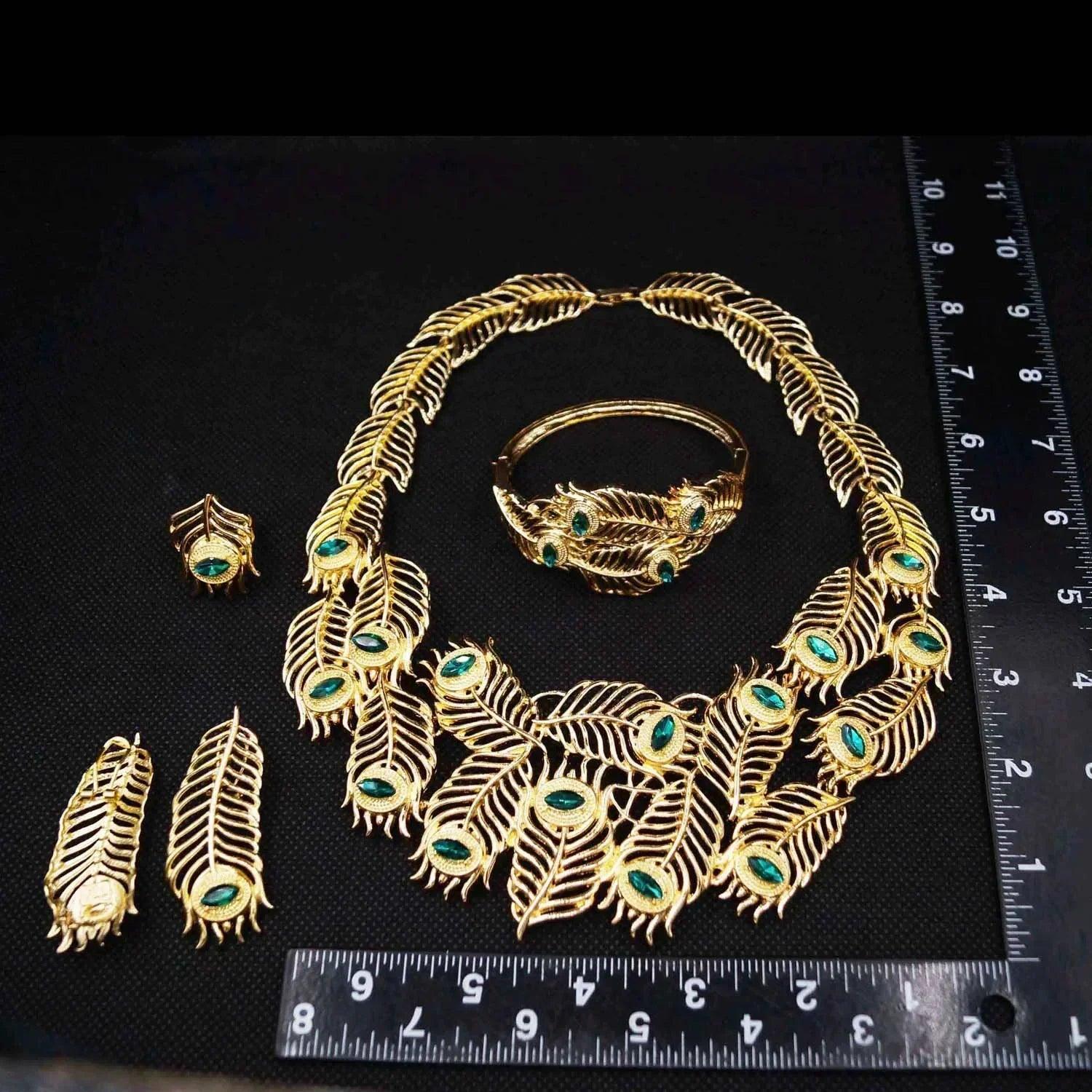 Luxury woman long necklace unique design italian wedding party earrings bracelets gold plated jewelry accessories high
