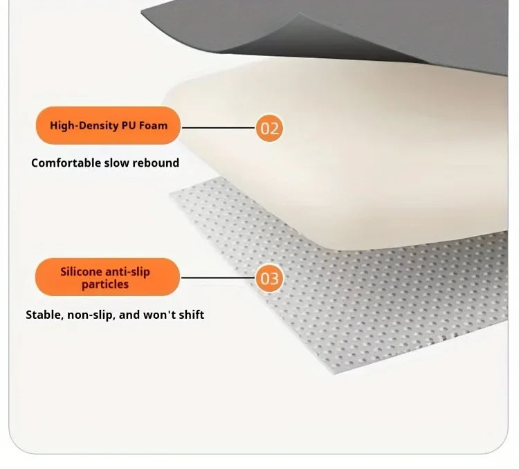 [Ergonomic Seat Cushion] Ergonomic Extra Large Seat Cushion | Supportive High-Density PU Foam, Non-Slip Bottom, Soft Knit Cover