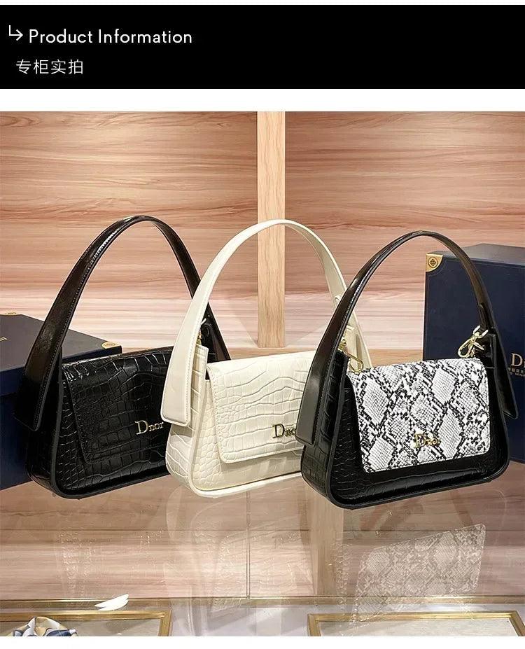 Classic women’s handbag in leather shoulder and crossbody bag style luxury elegant design for ladies by famous designer