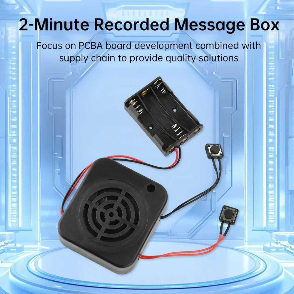 Recordable sound module 2/4 minute recorder DIY voice recording module with speaker button control for music box greeting card