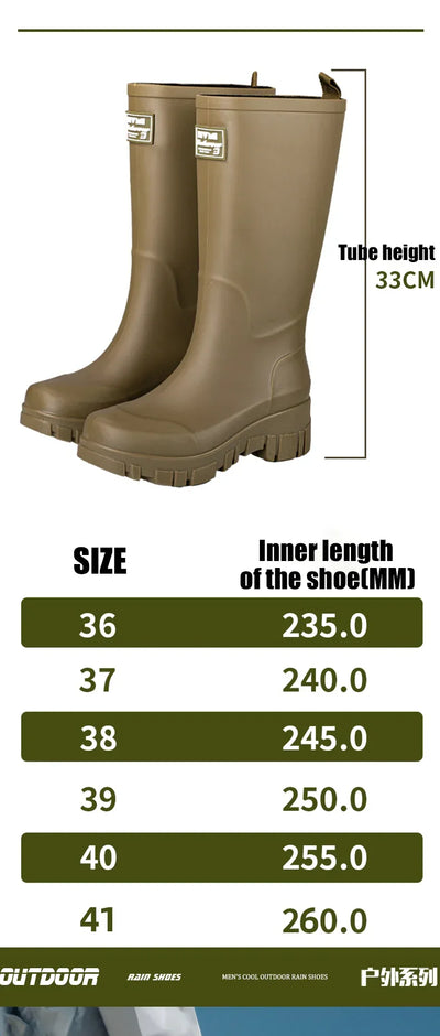 Women Waterproof Boots New Style Elastic Mouth Ankle Boots Mid Top Rain Shoes Non Slip Outdoor Indoor Chelsea Water Boot Woman