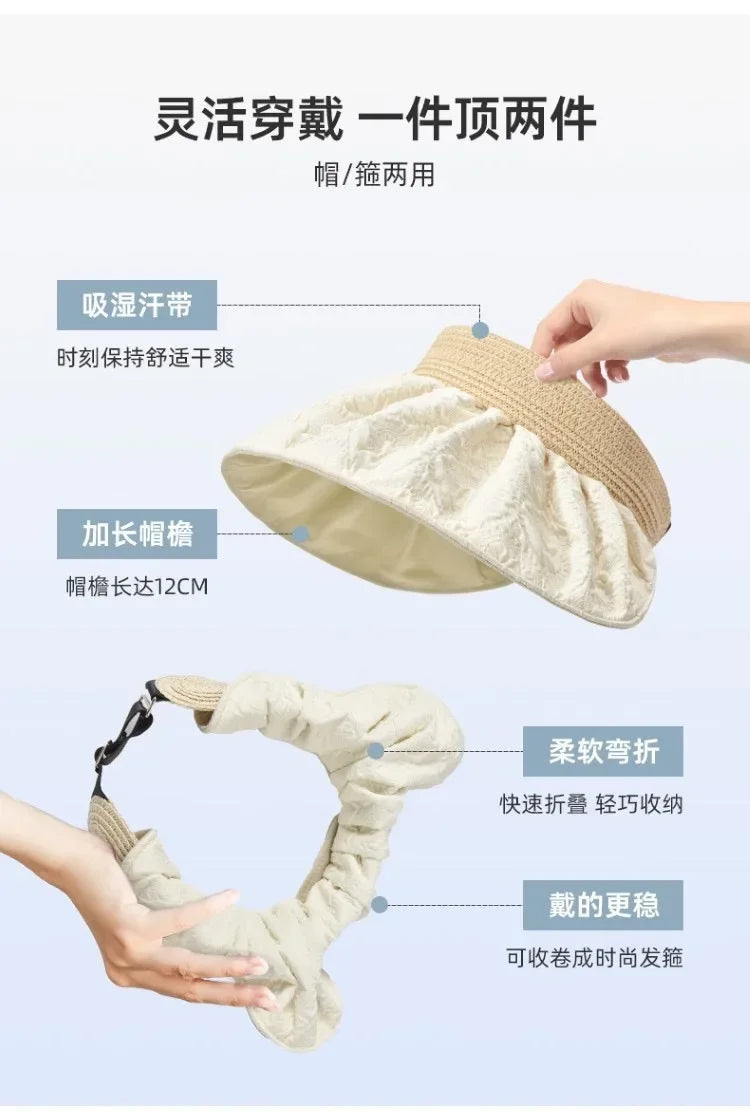 Sunscreen Hat Premium Women's Summer UV Protection Double-sided Shell Hat Sun Hat Empty Top Sun Hat Summer Eaves Hats for Women2