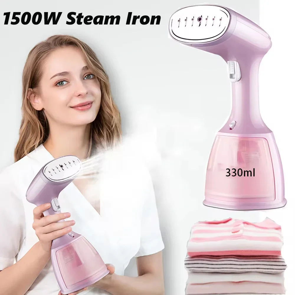 Handheld Garment Steamer 1500W Fast Heating 330ml Portable Steam Iron For Clothes Fabric Home Travel Office Wedding Anti-Drip