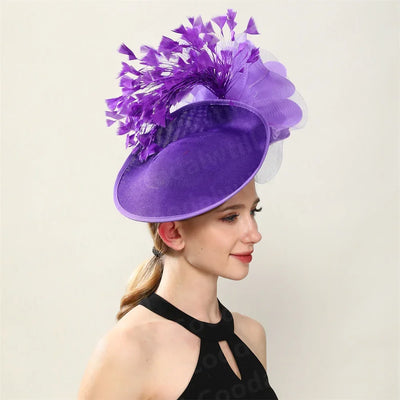 Royal Ascot Big Fascinator Derby Hat Women Kentucky Derby Headpiece Flower Wedding Fascinators Hats Hair Clip Ladies Chapeau