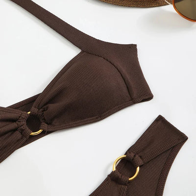 Sexy Women's Swimsuit 2025 Summer Bikini Two-piece Swimwear for Woman Beachwear Halter Bikinis Sets Swimming Beach Bathing Suits