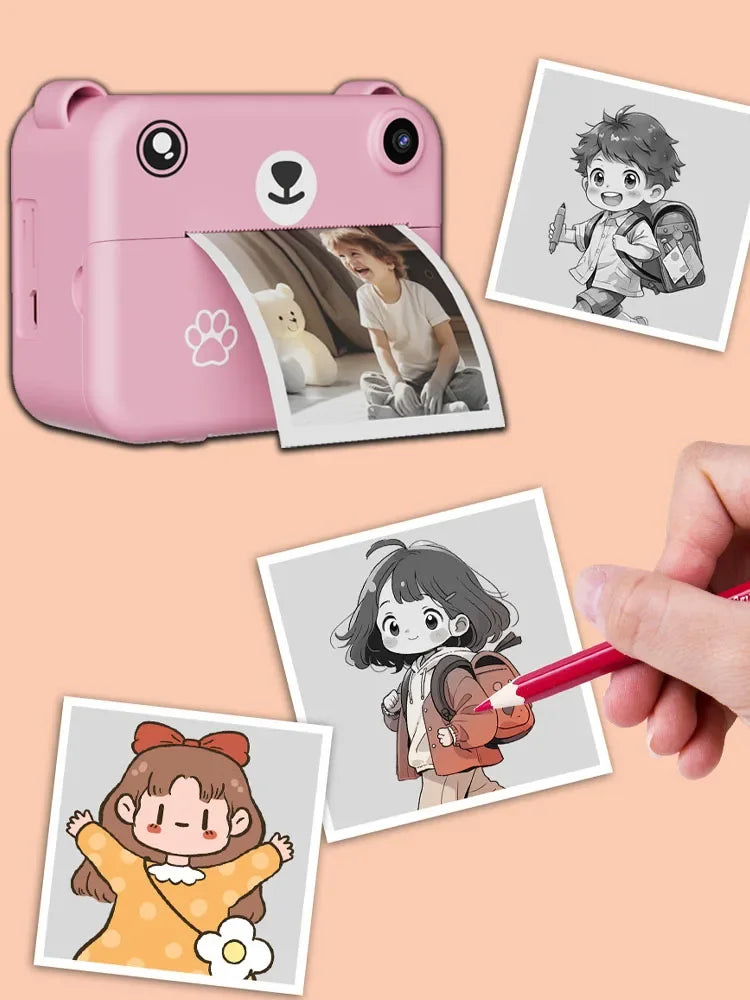 Digital Children Camera Photography Instant Print Camera 1080P HD Video Recorder Mini Thermal Printer Educational Birthday Gifts