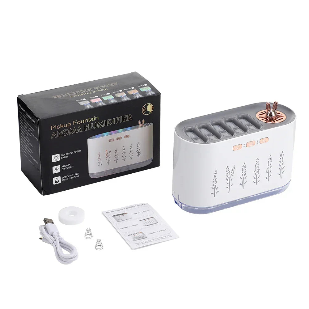 Air Humidifier Five-Hole Spray Aromatherapy Creative Dynamic Colorful Voice Control 700ml Musical Aroma Diffuser For Household