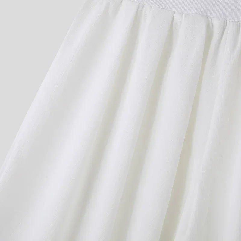 2024 Men Wide Leg Pants Solid Color Elastic Waist Loose Streetwear Casual Trousers Men Oversize Fashion Long Pants S-5XL INCERUN